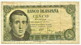 ESPAÑA - 5 Pesetas - 10.08.1951 - Pick 140 - Serie W - Jaime Balmes - 5 Peseten