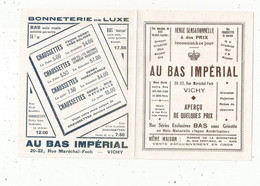 JC, Publicité , AU BAS IMPERIAL ,VICHY , Bas , Chaussettes , 2 Scans - Pubblicitari