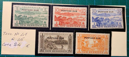 Nouvelles-Hébrides -Légende Anglaise - 1940-1959 -Taxe  N°41 à 45**- Cote 24€ - Unused Stamps