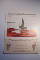 CALENDRIER  - UNION DES AUTEURS  Et  MUSICIENS  AVEUGLES - Année 1971 - Grand Format : 1971-80