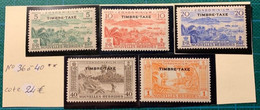 Nouvelles-Hébrides -Légende Française - 1940-1959 - Taxe N°36 à 40** - Cote 24€ - Portomarken