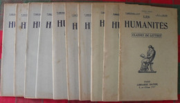 10 N° De "Les Humanités". Hatier 1930-1932. Revue D'enseignement Secondaire Et D'éducation. Classe De Lettres - Über 18