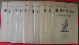 10 N° De "Les Humanités". Hatier 1930-1932. Revue D'enseignement Secondaire Et D'éducation. Classe De Lettres - 18 Ans Et Plus