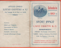 Calendario - 1913 - Piccolo - Sport Ippico - Livio Contri & C. - Banco Bookmaker In Firenze - Vincitori Delle Principali - Tamaño Pequeño : 1901-20