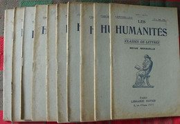 10 N° De "Les Humanités". Hatier 1932-1933. Revue D'enseignement Secondaire Et D'éducation. Classe De Lettres - 18+ Years Old