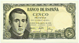 ESPAÑA - 5 Pesetas - 10.08.1951 - Pick 140 - AUnc. - Serie 1D - Jaime Balmes - 5 Peseten