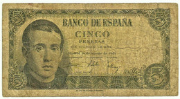 ESPAÑA - 5 Pesetas - 10.08.1951 - Pick 140 - Serie 1J - Jaime Balmes - 5 Pesetas