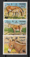 Sudan - 1994 - N°Yv. 429 - 430 - 432 - Anes / WWF - Neuf Luxe ** / MNH / Postfrisch - Ezels