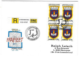 Luxembourg 2002 Grevenmacher ¦ Franchise ¦ Stadtfreiheit - Lettres & Documents