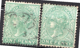 AUSTRALIE DU SUD - (Colonie Britannique) - 1893-95 - N° 60A Et B - 1 P. Vert - (Effigie De Victoria) - Usati