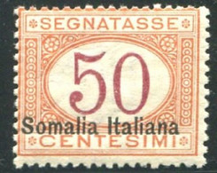 SOMALIA 1920 SEGNATASSE 50 CENT. SASSONE N .28  ** MNH FRESCHISSIMO - Somalie