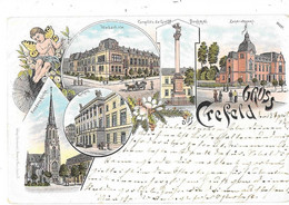 KREFELD CREFELD  (Allemagne) Précurseur Carte Illustrée Gruss Voyagée 1897 - Krefeld