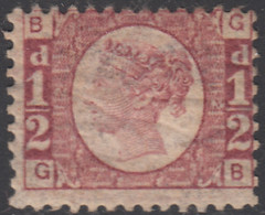 Great Britain 1870 MH Sc #58 1/2p Victoria Plate #12 Position GB Crackled Gum - Ongebruikt