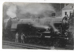 LOCOMOTIVE A VAPEUR Carte Photo Machine   Gros Plan - Matériel