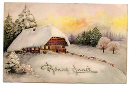 Bonne Année --1931-- Illustrateur ???? - Sous La Neige- Paysage Avec Village ....à Saisir - Nieuwjaar