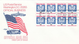 Sc#O146, Block Of 8 4c Official Stamps FDC 6 April 1991, US Flag Capitol White House, First Day Of Issue Cover - 1991-2000