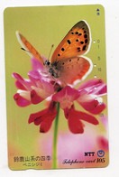 TELECARTE JAPON PAPILLON N° 290-408 Date 1990 - Schmetterlinge