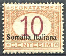 SOMALIA 1920 SEGNATASSE 10 CENT. SASSONE N .24  ** MNH FRESCHISSIMO - Somalie