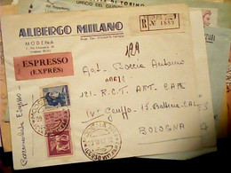 Delcampe - RACCOMANDATA ESPRESSO MODENA ALBERGO MILANO 1962 HW3859 - Modena