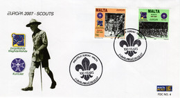 Malta - 2007 - Europa CEPT - Centenary Of Scouting - FDC (first Day Cover) - Malte