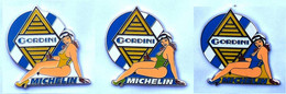 SERIE DE 3 PINS PIN'S PIN-UP ROUSSES RENAULT GORDINI, MICHELIN, 45mm - Renault