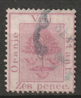 Orange River Colony 1868 Sc 8b  Used Pale Rose - Oranje-Freistaat (1868-1909)