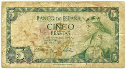 ESPAÑA - 5 Pesetas - 22.07.1954 - Pick 146 - Serie G - King Alfonso X - 5 Peseten