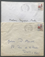 France Coq De Decaris Lot De 2 Enveloppes, TAD POSTE AUX ARMEES 1963 - (B3605) - 1961-....