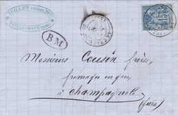 25 – CHAUX NEUVE  -  MOUTHE - 1888 – Pli De Petite-Chaux à Destination De Champagnole (39) - 1877-1920: Periodo Semi Moderno