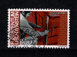 Ref 1448 - Liechtenstein 1984 Occupations 100r Bricklayer - Used Stamp SG 853 - Construction Theme - Gebraucht