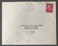 France N°1536B Sur Enveloppe 13.1.1969 (1er Jour Du Tarif) - (B3619) - 1961-....
