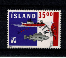 Ref 1451 - 1992 Iceland - 55k Camber Of Commerce - Trawler Ship - Used Stamp - SG 780 - Transport Theme - Gebraucht