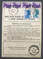 France N°2320, 2190 Et 2276 (x4) Sur Ordre De Réexpédition, TAD MIRABEAU, Vaucluse 3.5.1986 - (B3634) - 1961-....