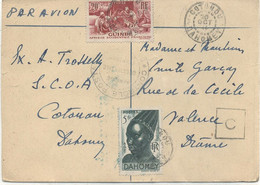 DAHOMEY : Carte Postale Par Avion Pour LA FRANCE , AFF. N°131  + 139 (guinéé) - Covers & Documents