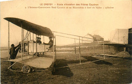 Le Crotoy * école Aviation Des Frères CAUDRON * Aviateur Constructeur René CAUDRON Et Mécaniciens Dans Biplan Avion - Le Crotoy