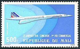 Mali 1976 Aérospatiale British Aircraft Corp Concorde 1er Vol Flight Commercial Paris-Dakar-Rio - Airplanes