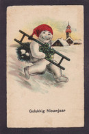 CPA Bonhomme De Neige Snowman Circulé Ramoneur - Autres & Non Classés