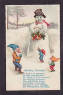 CPA Bonhomme De Neige Snowman Circulé Lutins Gnomes - Autres & Non Classés