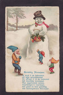 CPA Bonhomme De Neige Snowman Circulé Lutins Gnomes - Autres & Non Classés