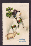 CPA Bonhomme De Neige Snowman Circulé Cochon Pig - Autres & Non Classés