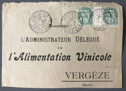 France N°111 Paire Millésime 7 Sur DEVANT De Lettre 8.10.1907 - (B3660) - 1877-1920: Periodo Semi Moderno