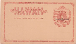 HAWAI   ENTIER POSTAL/GANZSACHE/POSTAL STATIONARY CARTE GOUVERNEMENT PROVISOIRE 1893 - Hawaï