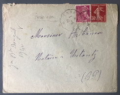 France N°360 Et 416 Sur Enveloppe, TAD Convoyeur TARBES à AIX 1.5.1940 - (B3677) - 1921-1960: Modern Period