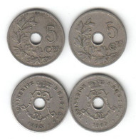 BELGIQUE  5 Cen  5 Centimes 1905 + 1907 BELGIE - 5 Cent