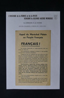 GUERRE 1939/45 - Affichette Du Maréchal Pétain Appelant à Collaborer Avec Les Allemands - L 85130 - Documents