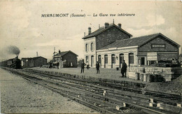 Miraumont * La Gare Vue Intérieure * Train Locomotive * Ligne Chemin De Fer De La Somme - Andere & Zonder Classificatie