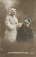 Croix Rouge Infirmière Poilu  Vilain . Pensez Donc Au Drapeau   Nurse Red Cross . Guerre 1914 WWI - Croix-Rouge