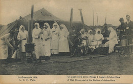 Croix Rouge Infirmière Poste Secours Gare Aubervilliers Machine Café Coffee   Nurse Red Cross Nun  . Guerre 1914 WWI. - Croix-Rouge
