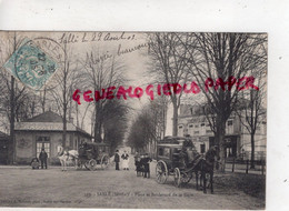 72 - SABLE SUR SARTHE-PLACE ET BOULEVARD DE LA GARE-CAFE RESTAURANT SAVAUX-HOTEL DES VOYAGEURS- DILIGENCE - Sable Sur Sarthe