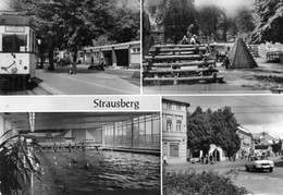 DC2686 - Ak Strausberg Kinderspielplatz Fichtelstraße Haltestelle Lustgarten Große Straße Haus Der NVA Klub Am See U.a. - Strausberg